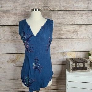 4/$25 Lucky Brand Sleeveless Floral Lace Top M